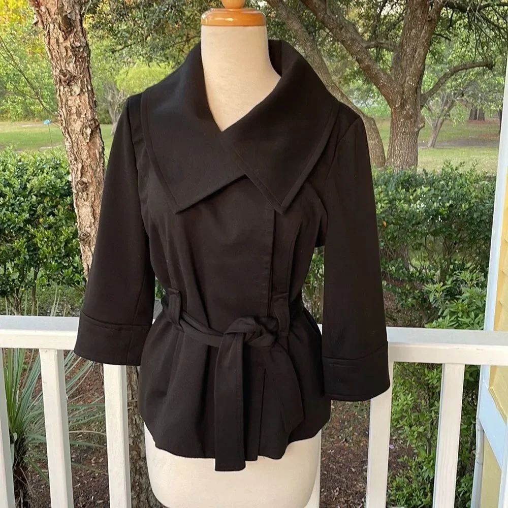 Sandro Black Short Trench Jacket